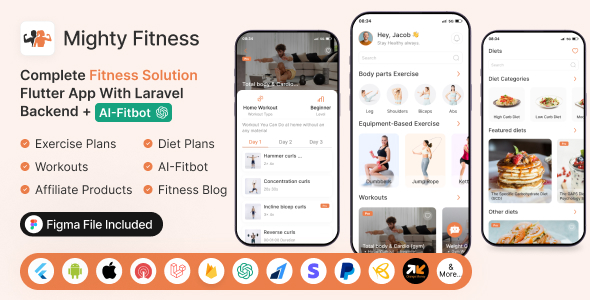 Mighty Fitness: Complete Fitness Solution Flutter App