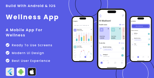 Wellness App - Flutter Mobile App Template