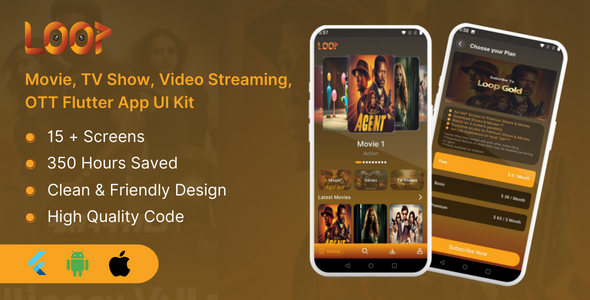 Loop - Movie, TV Show, Video Streaming, OTT Flutter App UI Kit