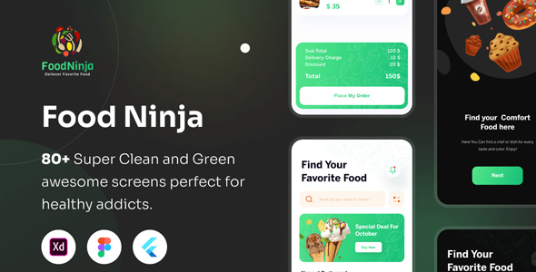 Food Ninja - Food Delivery App Flutter UI Template