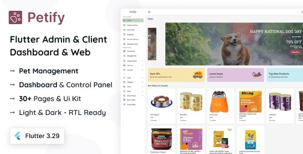 Petify - Flutter 3 Admin & Dashboard Kit