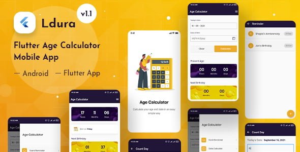 Ldura - Flutter Age Calculator Mobile App