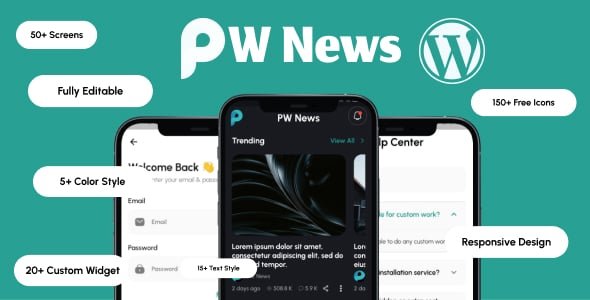 PW News WP - WordPress Flutter News App