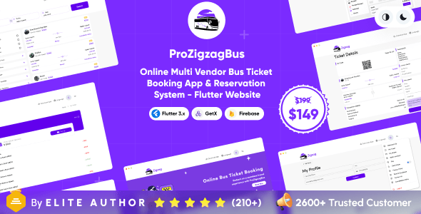 ProZigzagBus Online Multi Vendor Bus Ticket Booking App Reservation System Website
