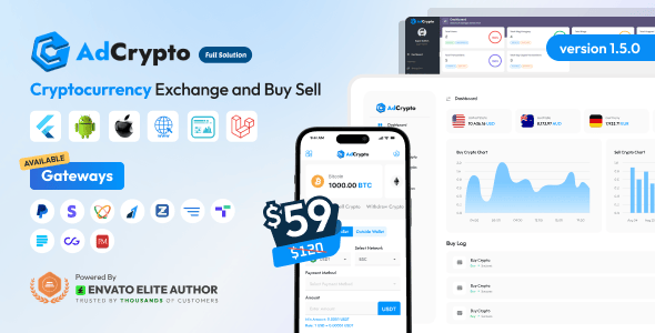 AdCrypto - Cryptocurrency Exchange and Buy Sell Full Solution