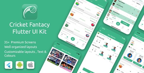 Cricket Fantasy Android App Template + iOS App Template | Flutter | Cricket Fantasy Dream11
