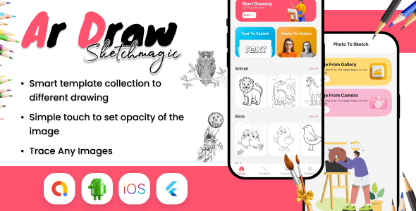 AR Draw Sketch & Paint Flutter Application with PHP Admin Panel