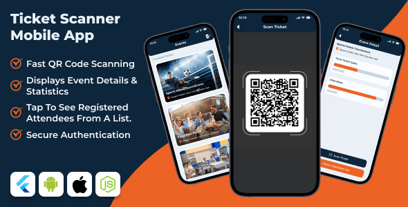 Scan E-Event - Event Ticket Scanner Mobile Application | Flutter(Android/iOS)