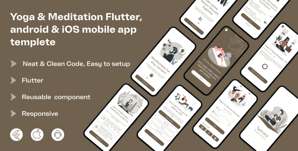 Sereni: Your Yoga & Meditation App | Flutter Mobile App Template | Android & iOS
