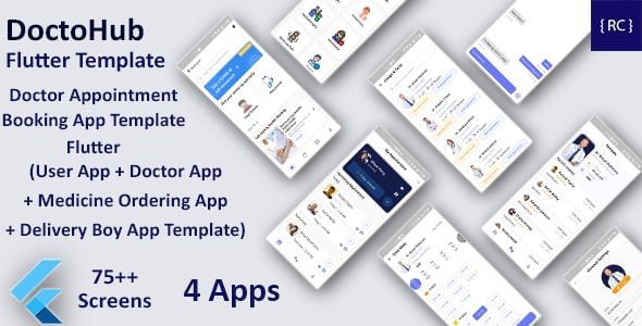Doctor Appointment Booking App Template | 4 Apps | DoctoHub