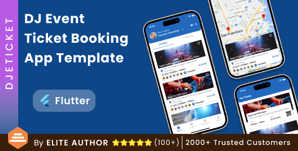 Events App DJ App Android iOS Template Flutter Ticket Booking App DJETicket