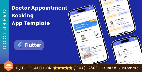 Doctor Appointment Booking Android App + iOS App Template | Pro