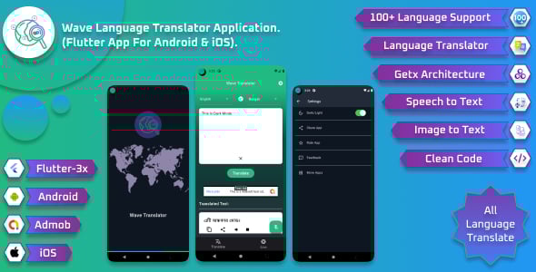 Wave Language Translator Application (Flutter App For Android & iOS)