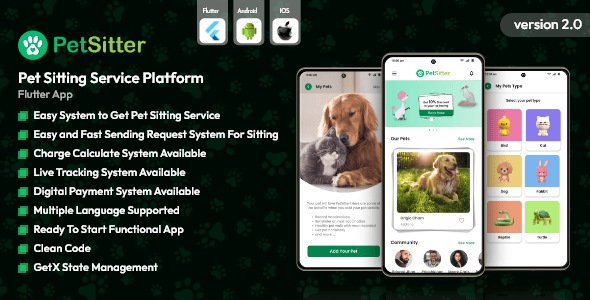 PetSitter - Pet Sitting Service Platform Flutter App