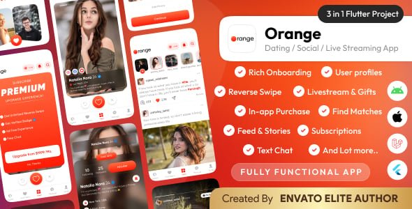 Orange - Dating app with Livestream, Chat, Gifts, Payouts