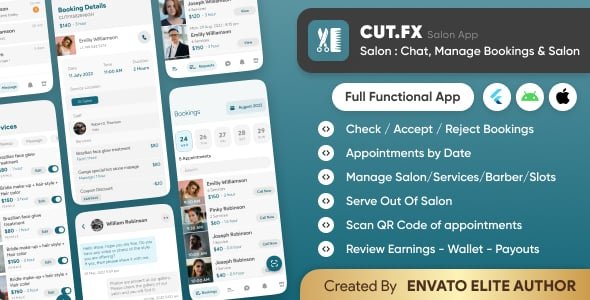 CutFX : Salon App - Appointments Managements, Services management, Manage salon