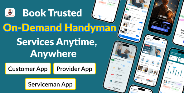 DTDemand - Multi-Vendor On-Demand Handyman & Home Services App | Flutter + Laravel Admin Panel