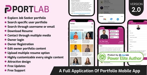 PortLab Flutter Portfolio App Template