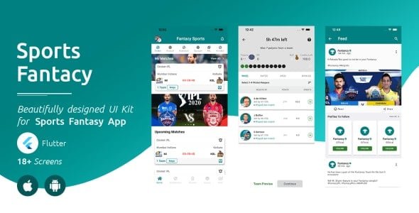 Sports Fantasy Game Android App Template + iOS App Template | Flutter | Sports Fantasy
