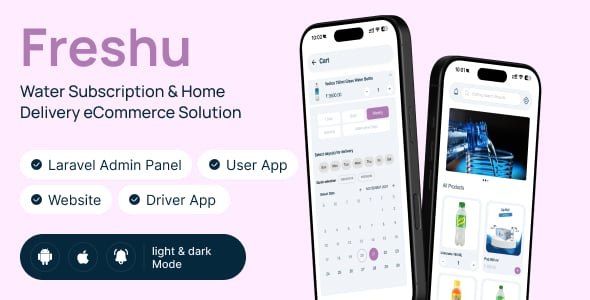Freshu Water Subscription App and Delivery eCommerce Flutter Mobile App