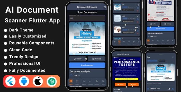 AI Document Scanner & OCR Flutter App | Text Recognition | Scan Documents | Android & iOS