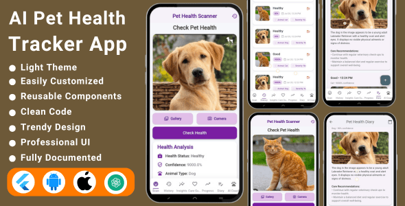 AI-Powered Pet Health Tracker Flutter App
