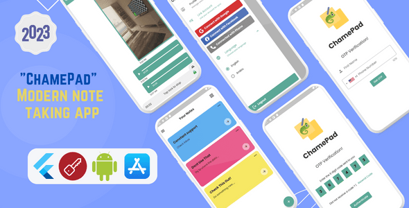 ChamePad v1.1 - Private Note-Taking App | Flutter, SQlite & Firebase | Android & iOS