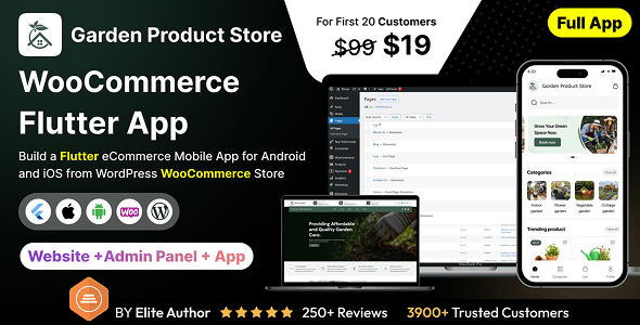 Garden Equipment Store App - E-commerce app in Flutter 3.x (Android, iOS) with WooCommerce Full