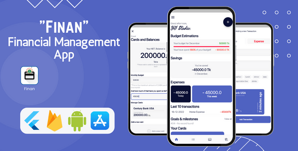 Finan v2.1 - Financial Management App | Flutter & Firebase | Android & iOS