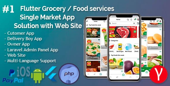 Single Market Grocery Food Pharmacy Full App Solution
