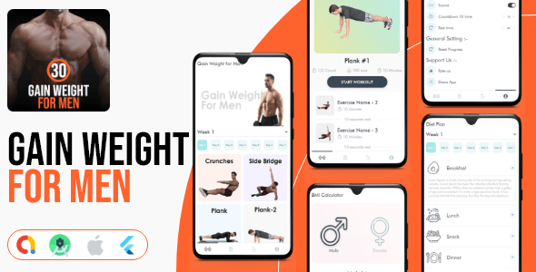 Weight Gain for Men Flutter App