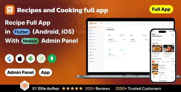 Recipe Full App in Flutter with NodeJs Backend