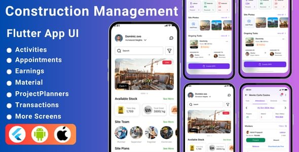 Flutter Construction Management App Template