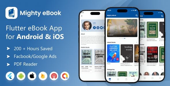 Mighty eBook - Flutter Book Reader App with PHP Backend