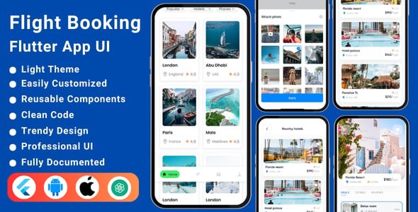 AI Powered Flight Booking Flutter App Template Flight Ticket Booking Flight App