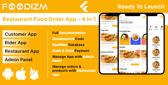 Foodizm - Restaurant Food Ordering App in Flutter