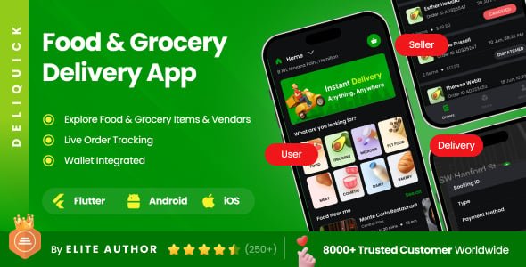 DeliQuick - Multi-Vendor Delivery App Template