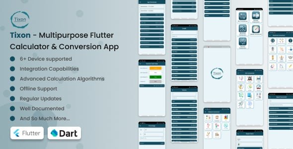 Tixon - Multipurpose Flutter Calculator & Conversion App