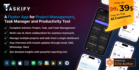 Taskify Flutter App - Project Management, Task Manager and Productivity Tool